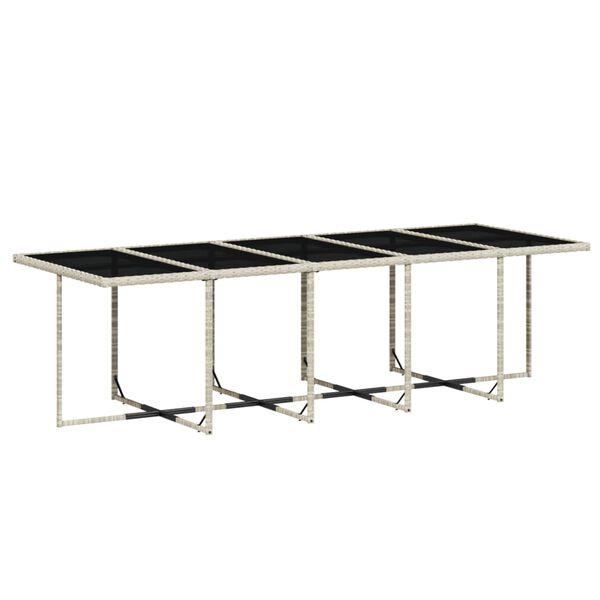 vidaXL Vrtna jedilna garnitura 15-delna z blazinami sv. siv poli ratan