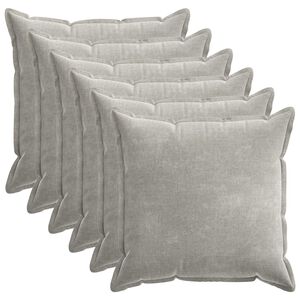 vidaXL Prevleka za blazino 6 kos HOUTEN Svetlo siva 80 x 80 cm