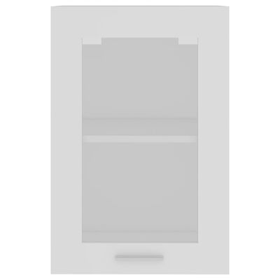 vidaXL Viseča steklena omarica bela 40x31x60 cm iverna plošča