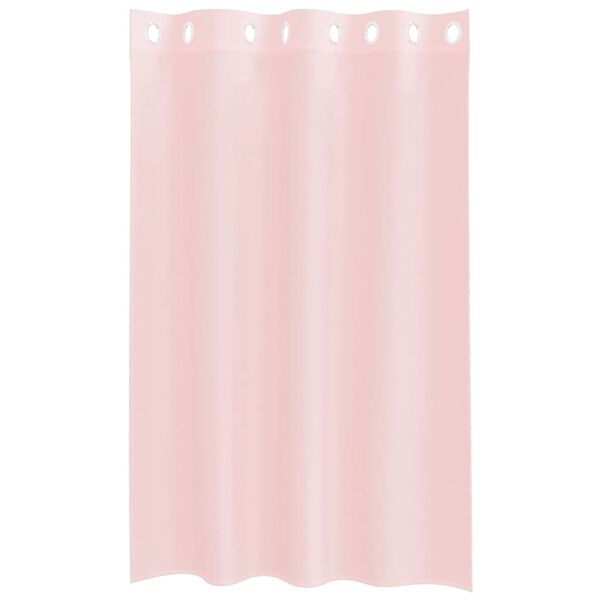vidaXL Voile zavese z vponkami 2 kosa svetlo roza 140x175 cm