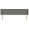 vidaXL Vzglavje z ušesi temno sivo 203x16x78/88 cm blago