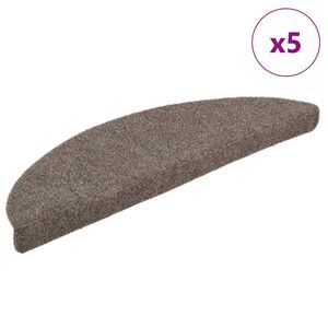 vidaXL Preproge za stopnice, samolepilne, 5 kosov, 56x17x3 cm, bež, polkrožne