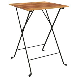 vidaXL Zložljiva bistro miza 55x54x71 cm trdna tikovina in jeklo
