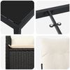 vidaXL Komplet za jedilnico v vrtu z blazino 7 pcs Črna poli ratan