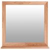 vidaXL Stensko ogledalo 55x55 cm trdna orehovina