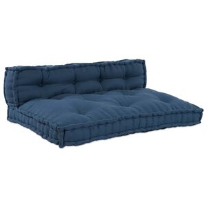 vidaXL Blazina za paletni kafi 2 pcs Indigo 120 x 80 x 38 cm Blago