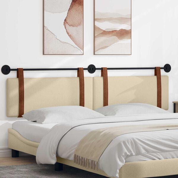 vidaXL Visoki naslon za glavo krema 210 x 55 x 5 cm Antikni PU