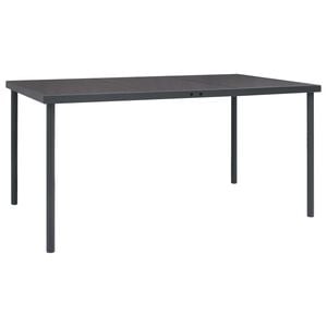vidaXL Vrtna jedilna miza antracitna 150x90x74 cm jeklo