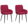 vidaXL Jedilni stoli 2 pcs Žamet Vinorodna rdeča 57 x 50 x 85 cm