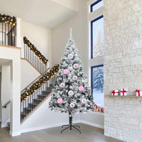 vidaXL Set božičnih kroglic XXL 4 pcs Roza Plastika