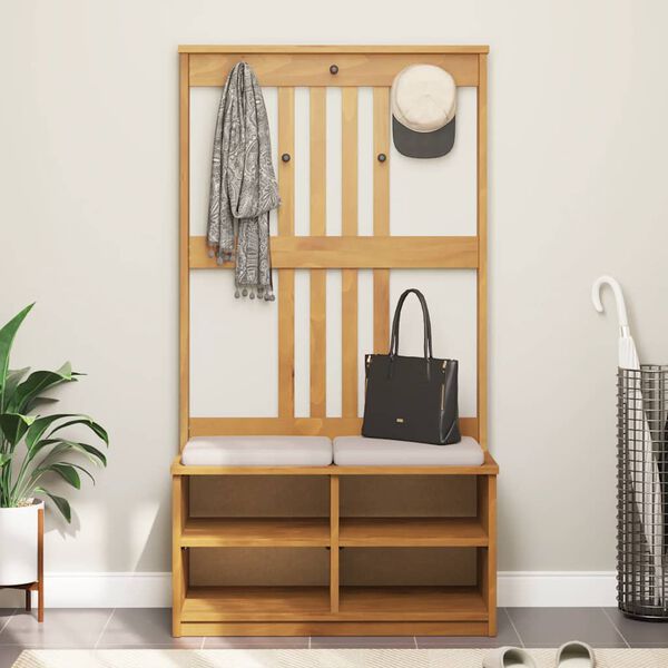 vidaXL Drevo za dvorano "SANDNES" 87x40x159,5 cm masivni les bora