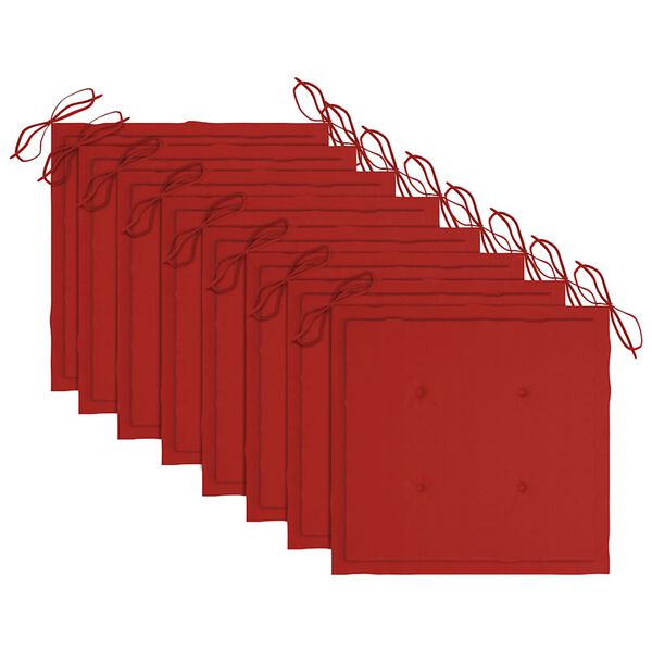 vidaXL Zunanji jedilni stoli z blazinami 8 kosov trden akacijev les