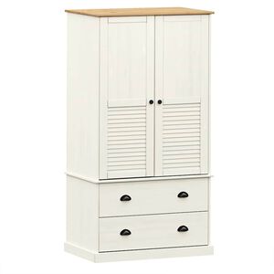 vidaXL Garderobna omara VIGO bela 90x55x170 cm trdna borovina