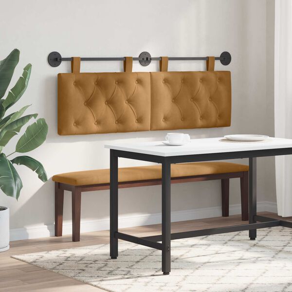 vidaXL Visoki naslon za glavo Rjava 150 x 55 x 7 cm Žamet