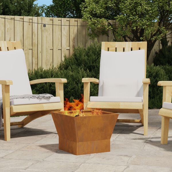 vidaXL Ogenj Rjava 40 x 40 x 35 cm Vremensko odporno jeklo