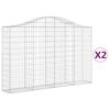 vidaXL Obokane gabion ko&scaron;are 2 kosa 200x30x120/140 cm pocinkano železo