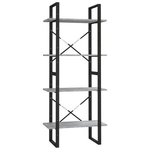 vidaXL Knjižna omara 4-nadstropna siva sonoma 60x30x140 cm konstr. les