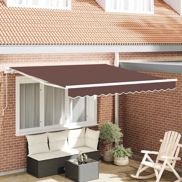 vidaXL Ročno zložljiva tenda rjava 300x250 cm
