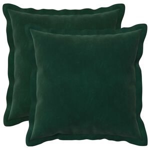 vidaXL Prevleka za blazino 2 pcs HOUTEN Temno zelena 30 x 30 cm Žamet