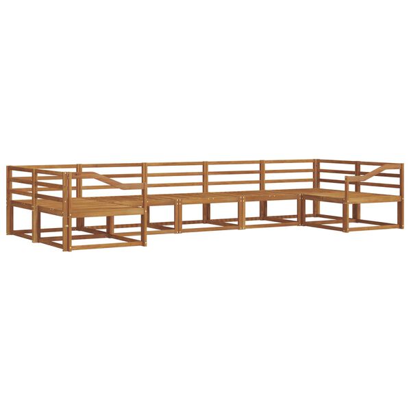 vidaXL Zunanja garnitura za sedenje 7 pcs Naravna Masiven les akacije