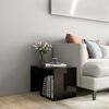 vidaXL Stranska mizica črna 59x36x38 cm iverna plošča