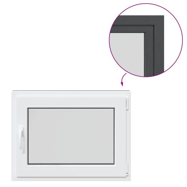 vidaXL Kletno okno "RISOR" 80x60 cm vrtljivo-nagibno DIN desno antracitno