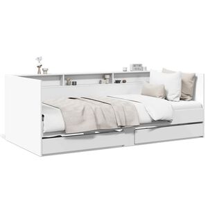 vidaXL Dnevna postelja s predali brez vzmetnice bela 100x200 cm
