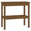 vidaXL Konzolna mizica medeno rjava 80x40x75 cm trdna borovina