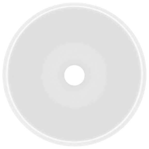 vidaXL Razko&scaron;en umivalnik okrogel mat bel 40x15 cm keramičen