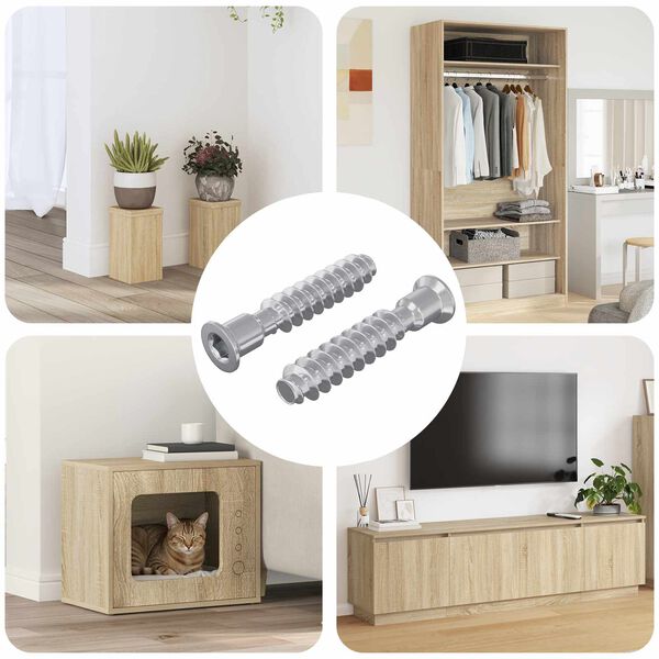 vidaXL &Scaron;efasta vijak 2 pcs srebrna M7 x 40 mm Jeklo