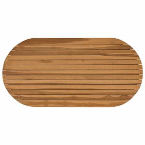 vidaXL Nepremična povr&scaron;ina 100 x 50 x 3,5 cm Ovalna Trden tikov les