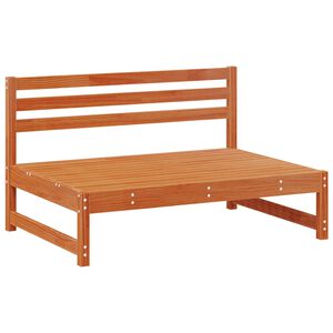 vidaXL Vrtna srednja sofa Masivna borovina Voskan Rjava