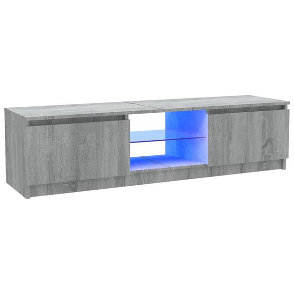 vidaXL TV omarica z LED lučkami siva sonoma 120x30x36 cm