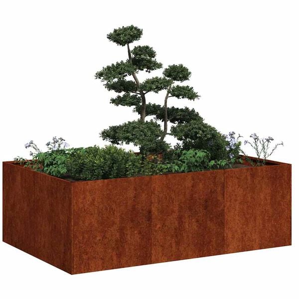 vidaXL Planter Rusty 120x80x40 cm Vremensko odporno jeklo