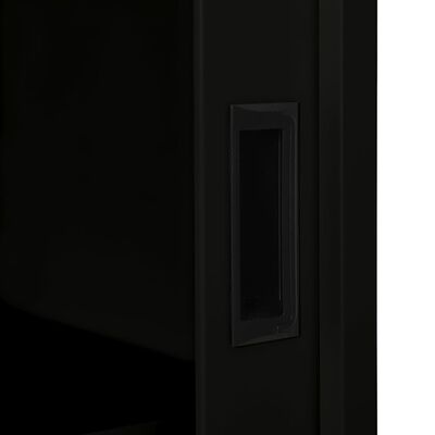 vidaXL Omara z drsnimi vrati črna 90x40x90 cm jeklo