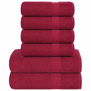 vidaXL 6-delni komplet brisač FROGN bordo 360 g/m&sup2;