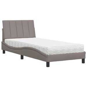 vidaXL Postelja z vzmetnico Hanko taupe 80x200 cm blago