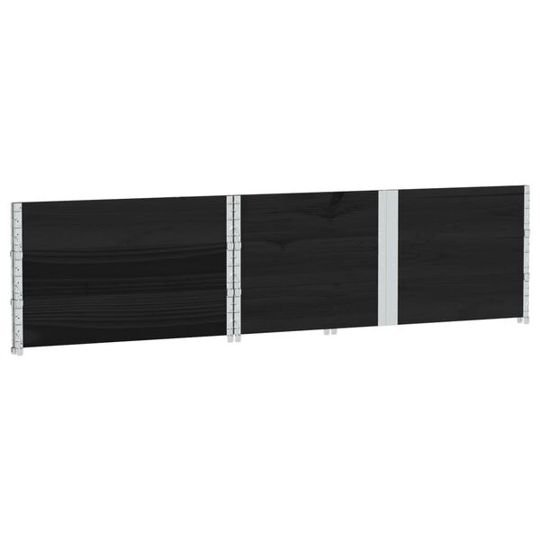 vidaXL Paletni okvirji 3 kosi črni 150x100 cm trdna borovina