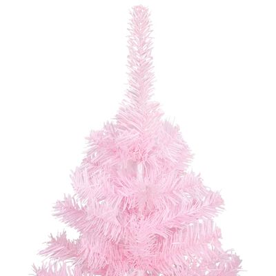 vidaXL Umetna osvetljena novoletna jelka z bunkicami roza 120 cm PVC