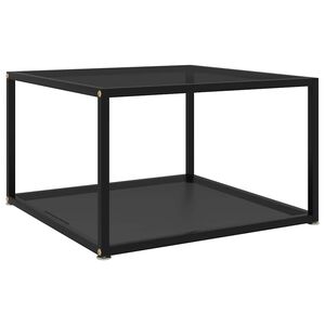 vidaXL Klubska mizica črna 60x60x35 cm kaljeno steklo
