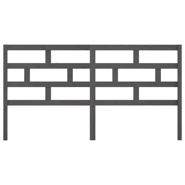 vidaXL Posteljno vzglavje sivo 206x4x100 cm trdna borovina