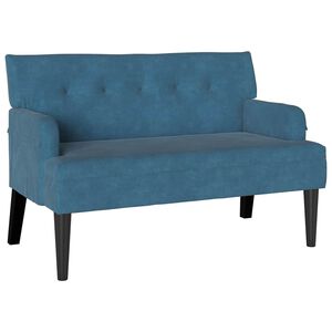 vidaXL Chesterfield klop Modra 112 x 65,5 x 75 cm Žamet