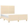 vidaXL Posteljni okvir brez vzmetnice krem 140x190 cm blago