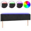 vidaXL LED posteljno vzglavje črno 203x16x78/88 cm žamet