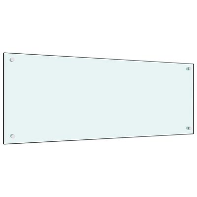 vidaXL Kuhinjska zaščitna obloga bela 100x40 cm kaljeno steklo