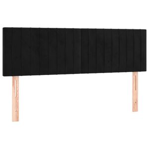 vidaXL Posteljno vzglavje črna 144x5x78/88 cm žamet
