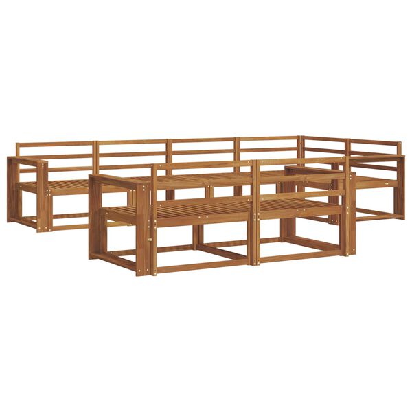 vidaXL Zunanja garnitura za sedenje 7 pcs Naravna Masiven les akacije