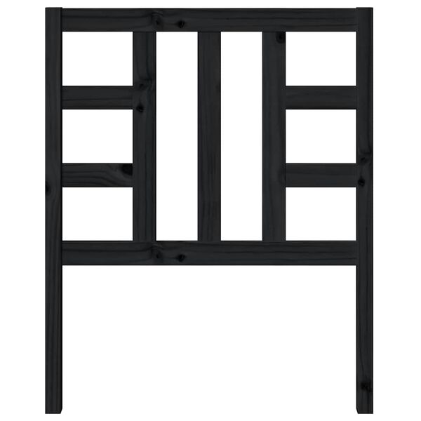 vidaXL Posteljno vzglavje črno 81x4x100 cm trdna borovina