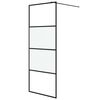 vidaXL Pregrada za tuš črna 80x195 cm delno motno ESG steklo