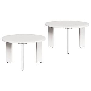 vidaXL Klubska miza 2 kos Bela 47,5 x 47,5 x 27 cm Trden borov les